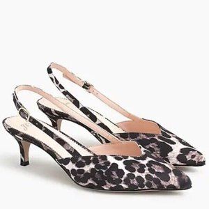 J.CREW  Sophia Slingback Pumps in Leopard Satin